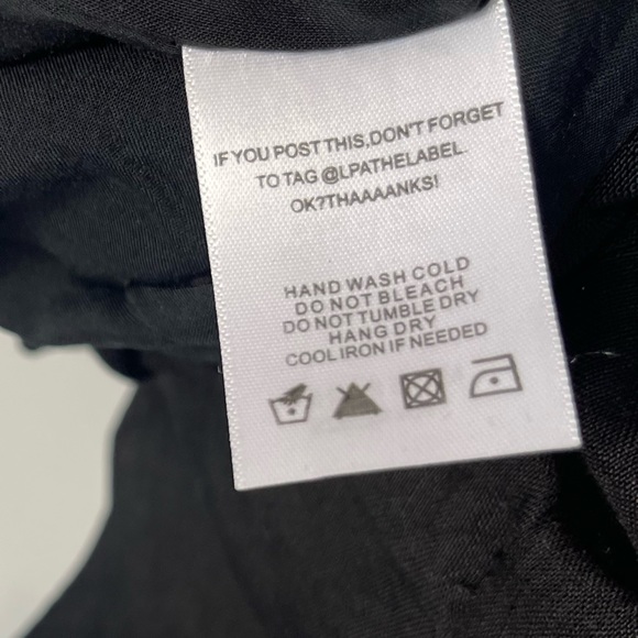 NWT LPA Revolve Dress 495 Black XS Linen Blend Ruffle Mini Minimalist Boho LBD - Picture 13 of 16